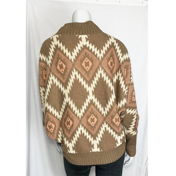 TOBI Graphic southwestern diamond print intarsia cardigan - Picture 4 of 7